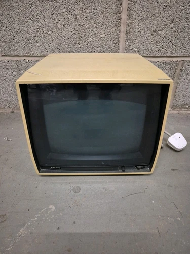 sanyo dm8112cx Crt Computer Monitor Green Screen Vintage 11 Inch