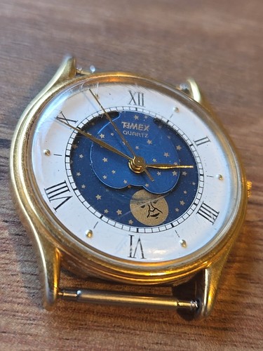 VINTAGE TIMEX M CELL MONDPHASE ZIFFERBLATT QUARZ HERREN UHR - Bild 5 von 12