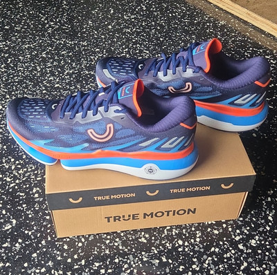 True Motion U-TECH VICHARA Blue/Orange Low Top Lace-Up Running Sneakers