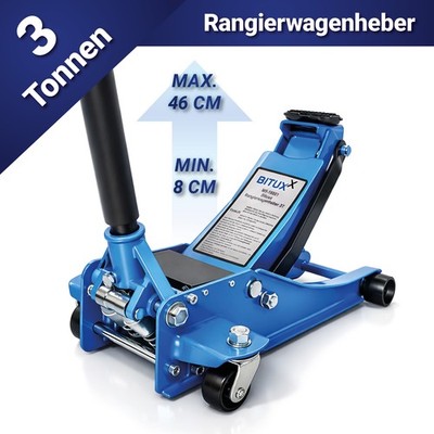 Rangierwagenheber Carjack Autoheber Hydraulisch Flach 8-46cm 3000kg BITUXX