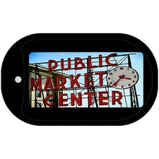 Pikes Place Novelty Metal Dog Tag Necklace 2" x 1"