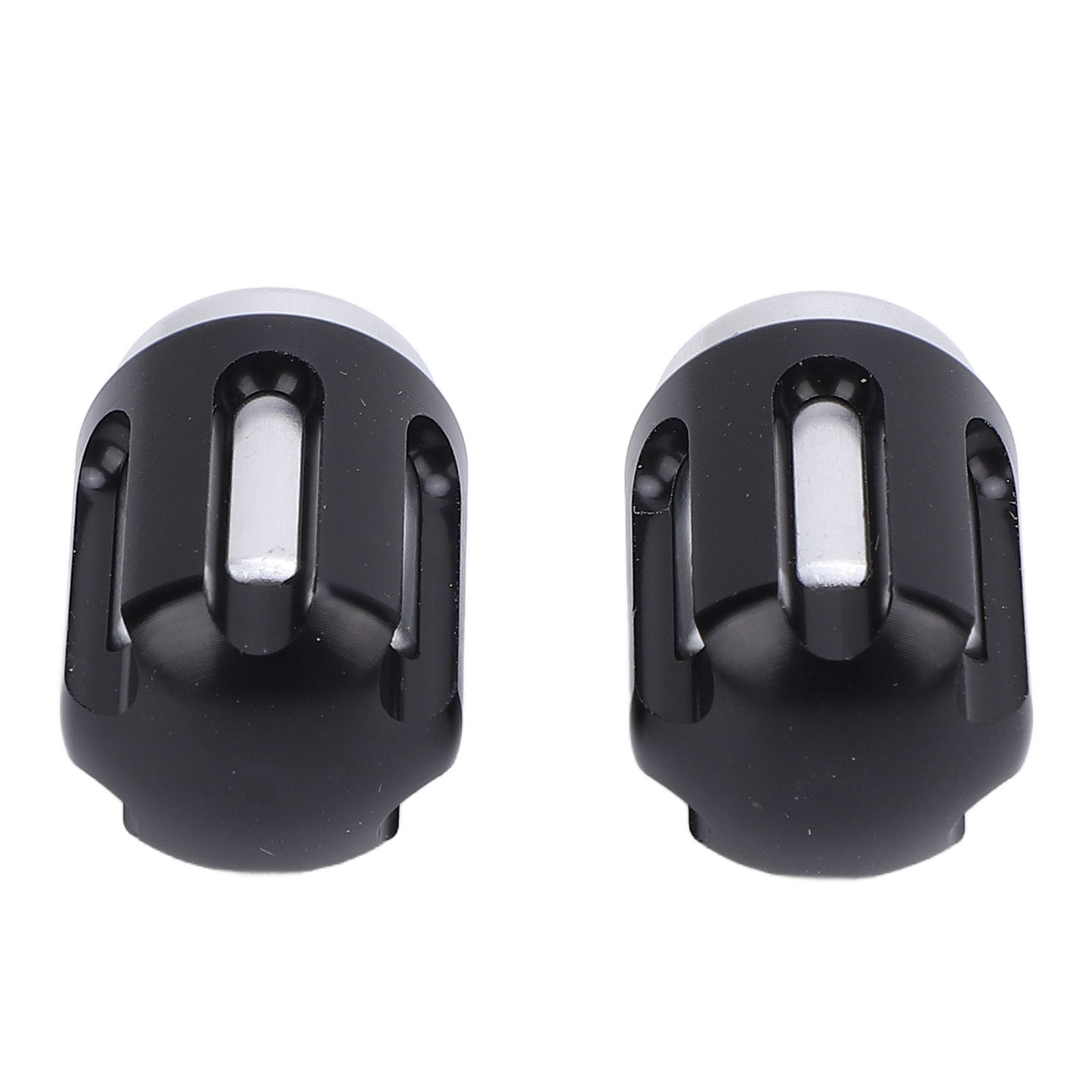 Black Pair Of Motorcycle Tire Valve Stem Caps Aluminium Alloy Airtight Tire Air