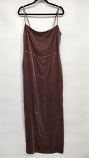 NWT Reformation Frankie Velvet Maxi Slip Dress Size 12 Dark Grey #ND501