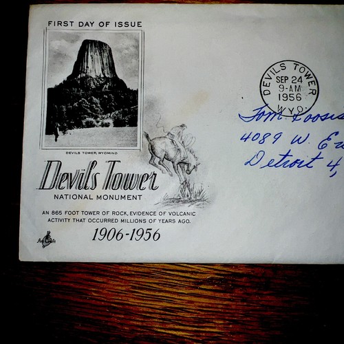 First Day Of Issue- Devil's Tower National Monument -3¢ Stamp 1956 - Picture 4 of 4