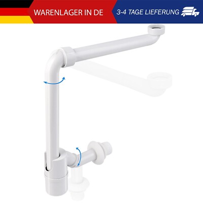 Hibbent 1 1/4 Zoll Raumsparsiphon für das Badezimmer, 360° Einstellbarer Siphon