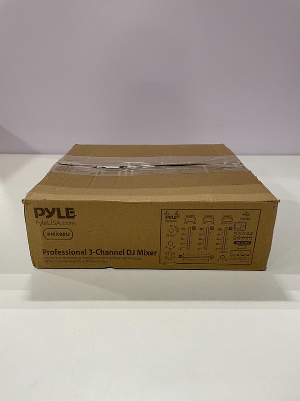 Pyle PMX8BU Professional 3-Channel Bluetooth DJ Mixer with Digital LED Display