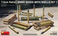 Miniart 550035398 - 1/35 7.5Cm Pak40 Ammo Boxes W/Shells Set 1 - Neu