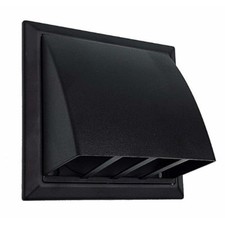 Domus 4902BK Cowled Extractor Fan Grille with Damper 100mm / 4 Inch (Black)