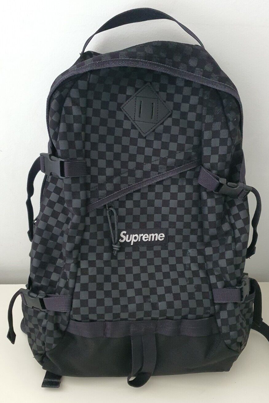 Very rare FW11 Supreme Checkered backpack Cordura Fabric box logo bag  vintage