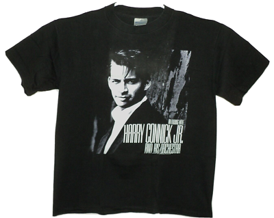 Vintage Harry Connick Jr 90s Brockum Concert Event Black T Shirt 
