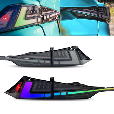 Clear RGB LED Tail Lights For Lexus IS250 300h 350F 2014-2020 Start UP Animation