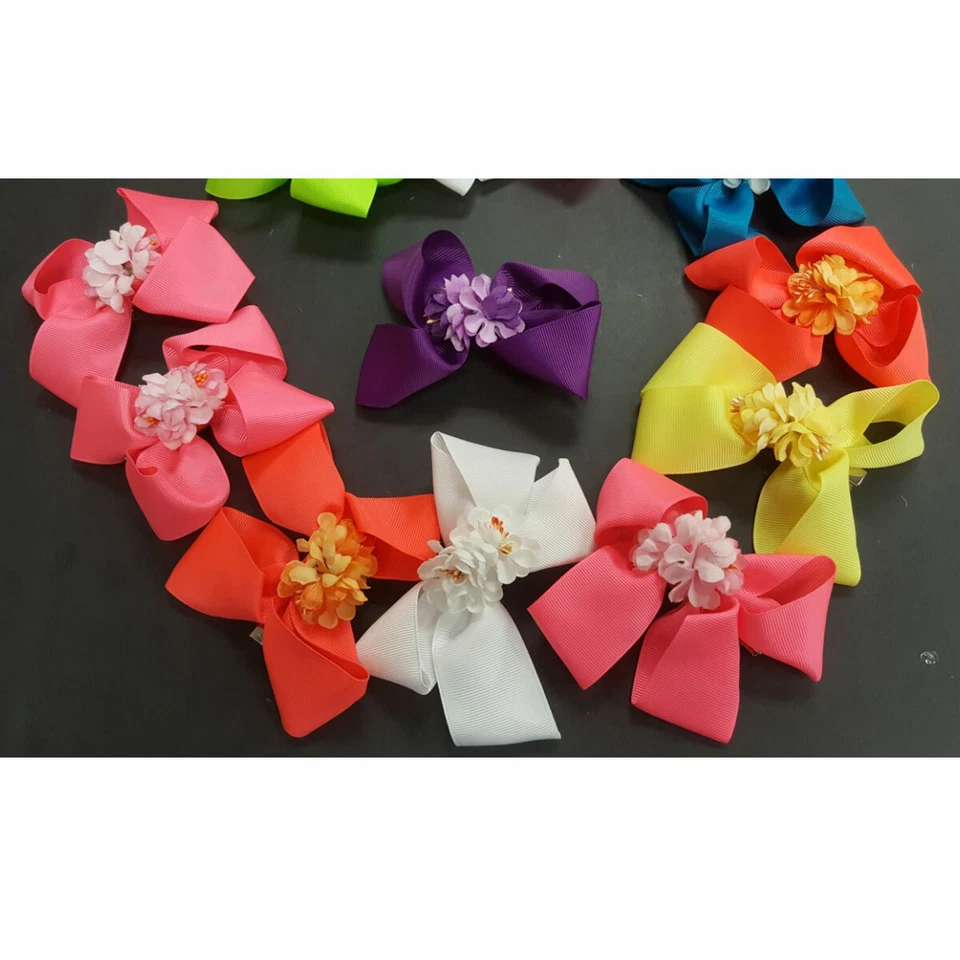 Lote de 6 pinzas de moño para el cabello con flores de margarita para niños pinzas para el cabello niñas niños pequeños niños 5" Foto 3 de 3