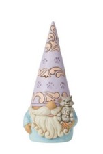 Jim Shore HWC Gnome w Gray Cat Kitten Figurine 5.75  H Enesco Stone Resin NIB