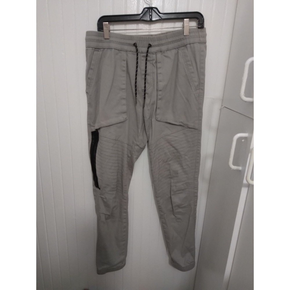 Men's Medium Gray Jogger Pants with Elastic Waist & Drawstring - Ring of Fire Stretch Fit