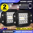 Pair 5 inch SQUARE Flush Mount LED Lights 12V Reverse Work