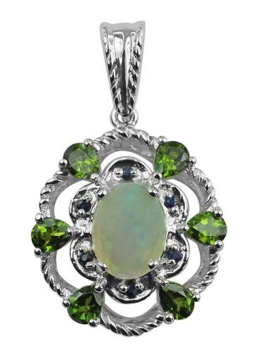 Wedding Gift For Her 925 Sterling Silver Ethiopian Opal Gemstone Jewelry Pendant - Picture 4 of 5