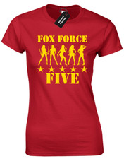 FOX FORCE FIVE LADIES T-SHIRT FUNNY RETRO KILL DESIGN BILL TOP FUNNY