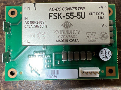 V.Infinity AC/DC Converter 100-240V Input 5V dC 1.0A Output