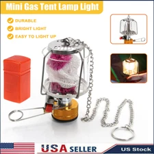 Outdoor Camping Gas Lantern Piezo Ignition Portable Mini Gas Tent Lamp Light US
