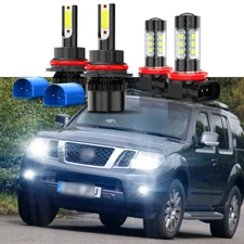 For Nissan pathfinder 2005-2012 6000K LED Headlight Hi/Lo Beam + Fog Light Bulbs