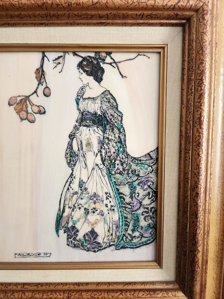 De Colección Arthur Rackham Color Grabado Oro Yeso Enmarcado Art Nouveau Muy Undancey Foto 2 de 4