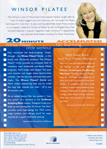 WINSOR PILATES "CIRCLE WORKOUT & ACCELERATED FAT BURNING" ~ **WORKOUT DVD** #42 - Foto 3 di 3