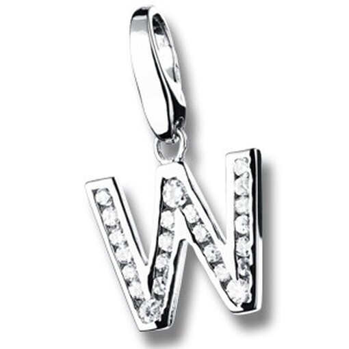 Шарм Джорджио Мартелло 81 Шарм Silber Buchstabe W