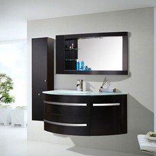 Black Ambassador – Meuble de Salle de Bain 120 cm Colonne et Lavabo inclus