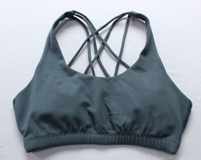 Sol & Mane Women's Solid Solar Plexus Sports Bra EJ3 Dark Slate Small NWT