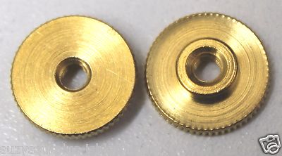 Small Brass insignia Screw Back Nut 1/2 inch 40 thread per inch Lot of 12
