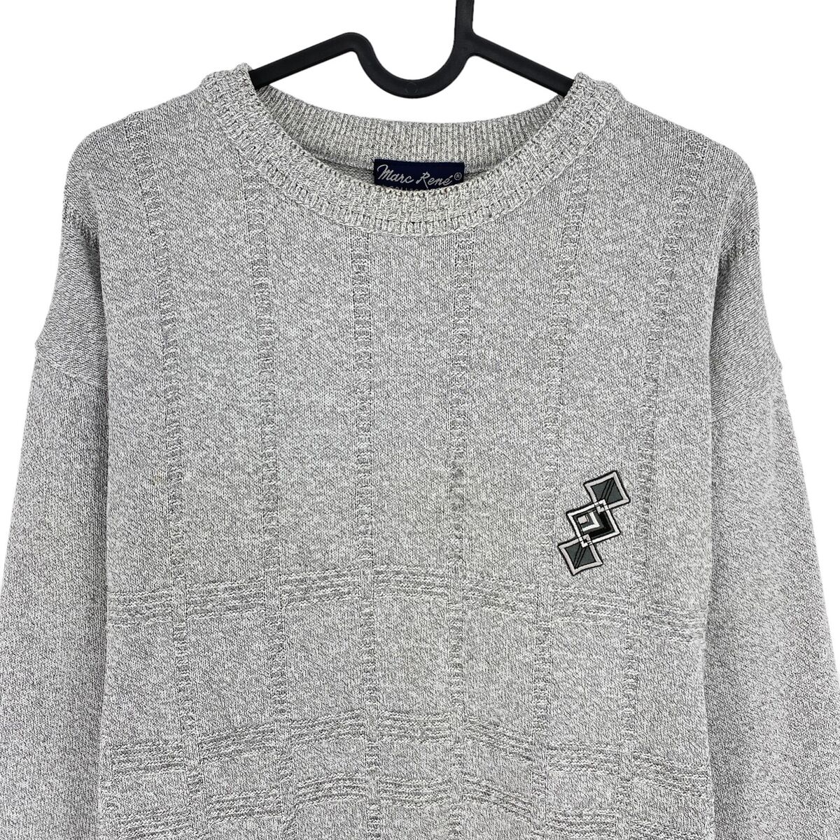 Cosby Vintage Retro 90s MARC RENE Grey Sweater Pullover Size Cosby Vintage Retro 90s MARC RENE Grey Sweater Pullover Size