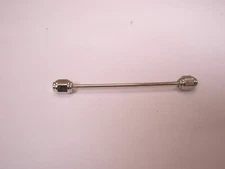 1-11/16" Screw On Rounded-Hexagon-Ends Silver Tone Vintage SMALL Collar Bar L450