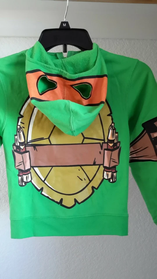 Disfraz de Miguel Ángel Tortugas Ninja Mutantes Adolescentes Chaqueta con Cremallera Sudadera con Capucha XS Pre-ow Foto 3 de 4