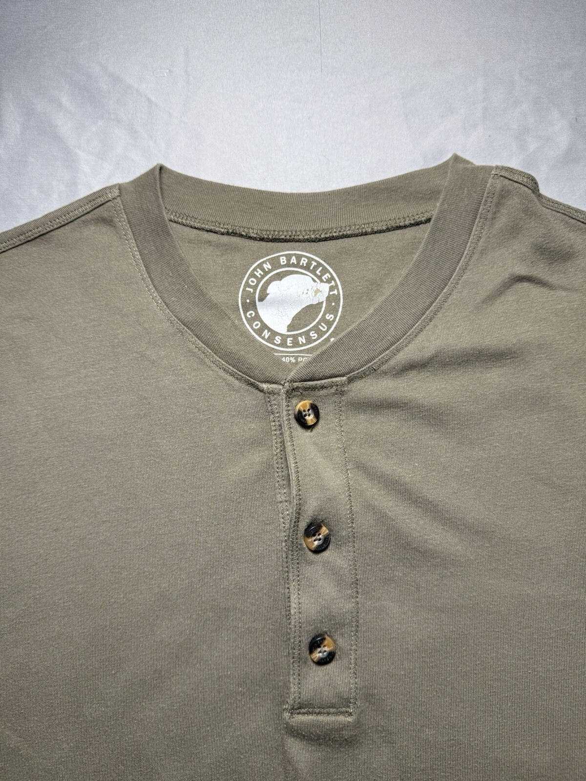 John Bartlett Consensus Men Medium Henley Shirt C… - image 3