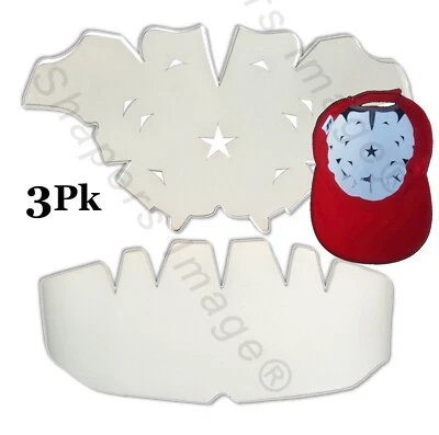 SHAPERS IMAGE® Shapers Image 3 Pk White One Size Baseball Cap Crown Insert & Cap Panel Shaper