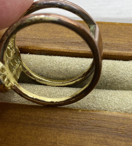 Kendra Scott Elyse Ring gold tone Dichroic Glass 8 VERY WELL USED - Picture 8 of 17