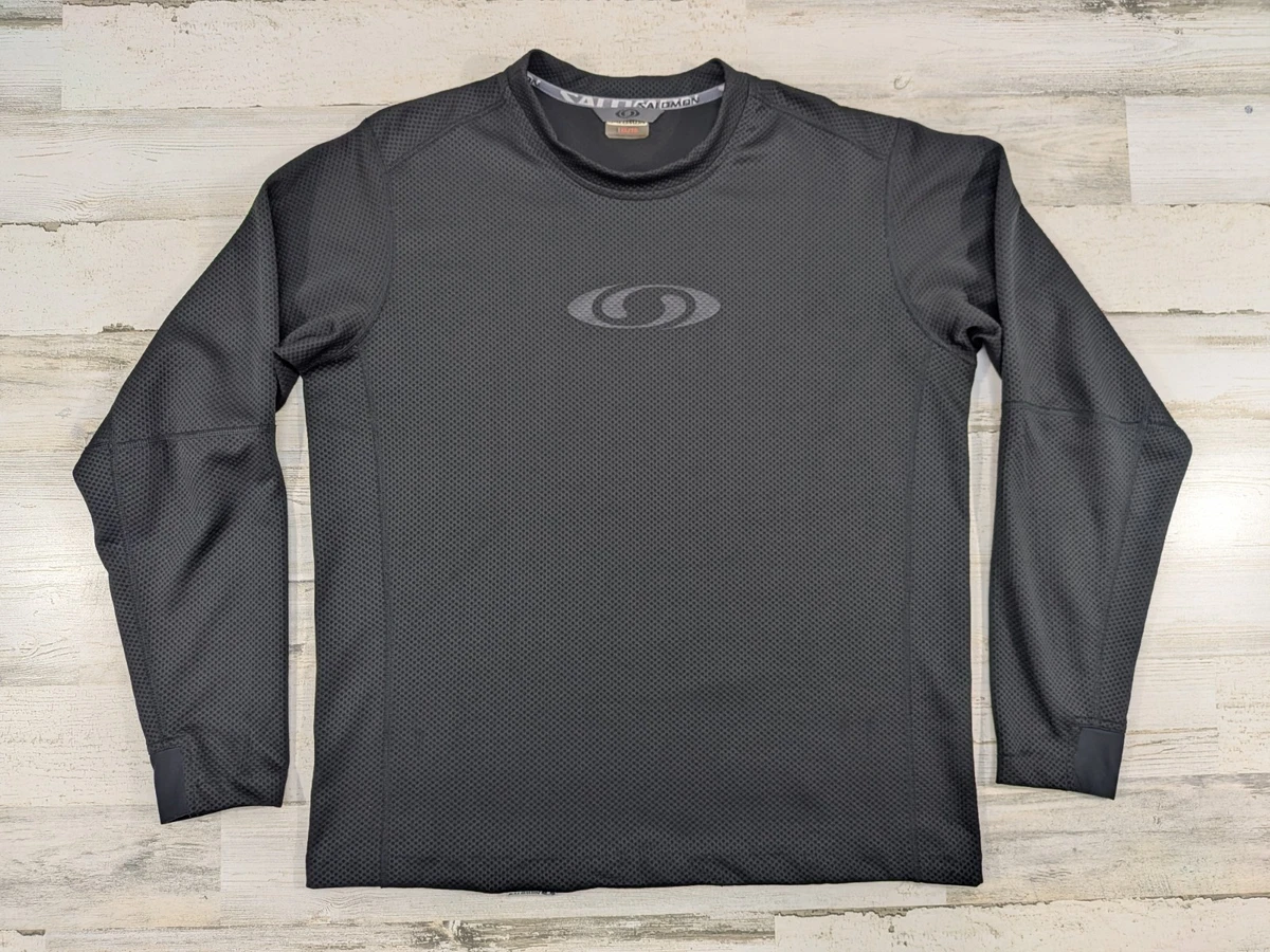 Vintage Salomon Shirt Mens Extra Large Black Motomesh Thermal Y2K