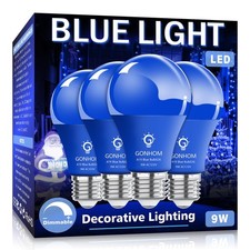 4 Pack A19 Led Blue Light Bulb9 Watt Blue Lights Equivalent 100 Watt Colored