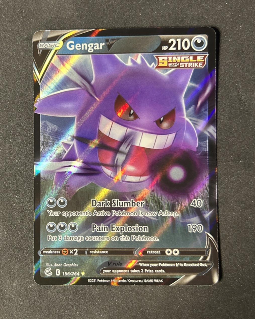 Gengar V 156/264 SWSH08 Fusion Strike Holo NM English
