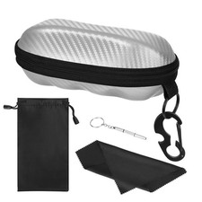 MoKo Sunglasses Case, Semi Hard Shell Unisex Protective 1 Pack, Silver