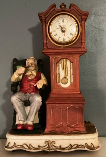Vintage Waco Melody In Motion Seiji Nakane Rocking Chair Man Grandfather Clock