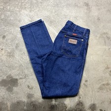 Vintage Wrangler Cowboy Cut Jeans 30Wx33L Blue 90s Made In USA Slim Fit Western