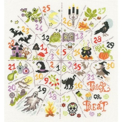 Bothy Threads Kreuzstich Stickpackung ''Countdown bis Halloween'', Zählmuster, XBD