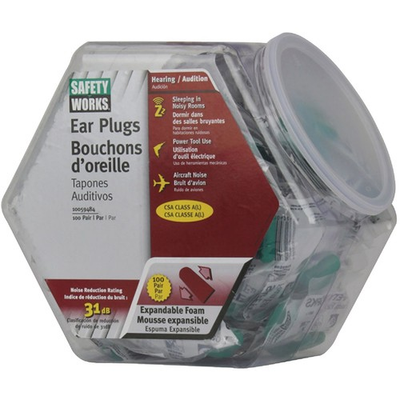 #ad Safety Works Foam NRR 31dB Earplugs in Counter Dispenser 100 Pair 10059484 $42.54
