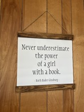 Ruth Bader Ginsberg RBG Never Underestimate Power Girl With Book Wall Hanging