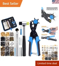 Leather Hole Punch Plier Set with 340pcs Snap Fasteners & Rivets - Ultimate D...