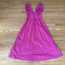 J. Crew Women's Ruffle Sleeve Maxi Dress in Eyelet SZ 12 Lined Babydoll Beach