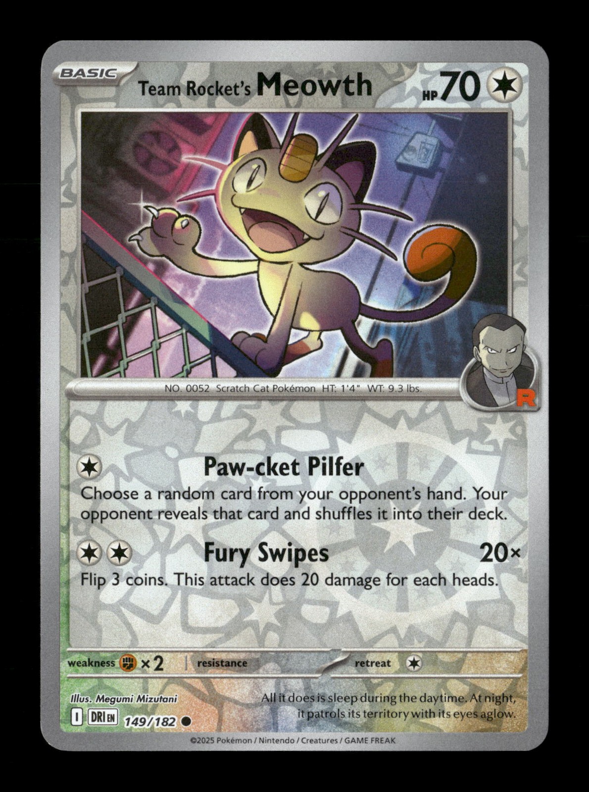 Team Rocket's Meowth 2025 Scarlet & Violet: Destined Rivals #149