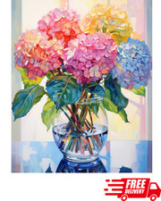 Hydrangea Paint by Numbers Kit Flower Canvas DIY Art 16x20 Inch Unframed