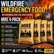 72-Hour Disaster Preparedness - MRE 4-Pack Emergency Meals USA Made